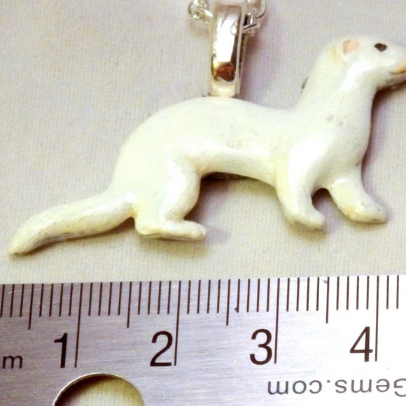 Dark Eyed White Ferret Necklace or DEW   734 - Picture 5 of 7